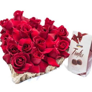 Coração de Rosas com Trufas de Chocolate